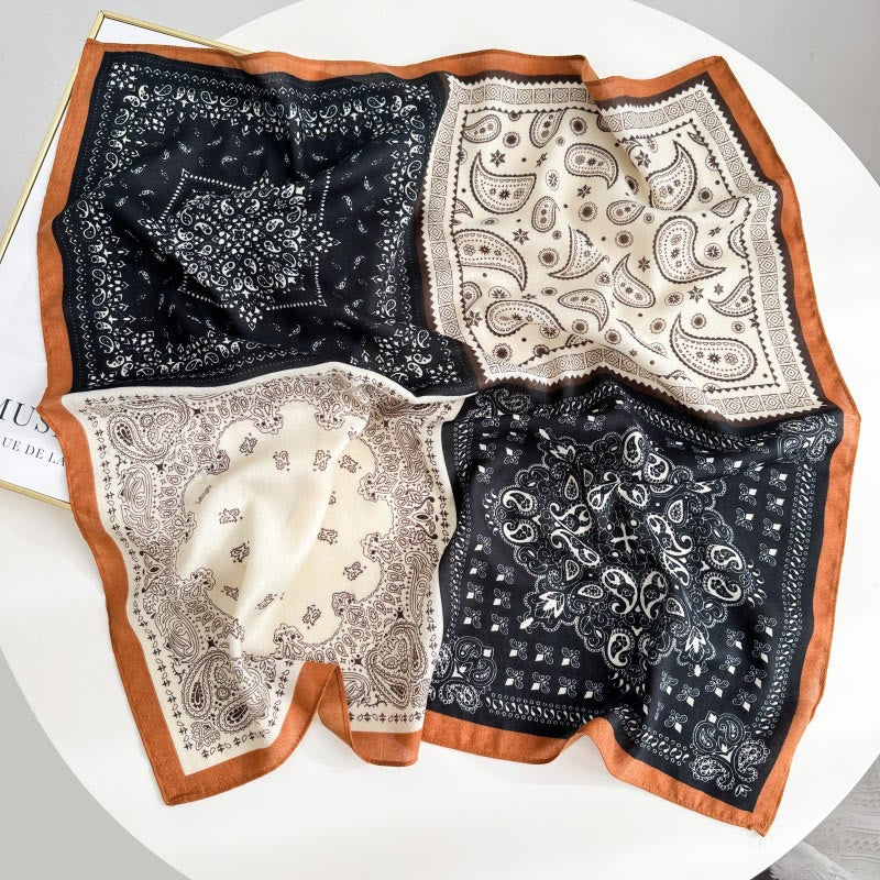 Fazzoletto da taschino con motivo anacardi a contrasto retrò e fibbia a fiore - Stile n. 2 - image 7