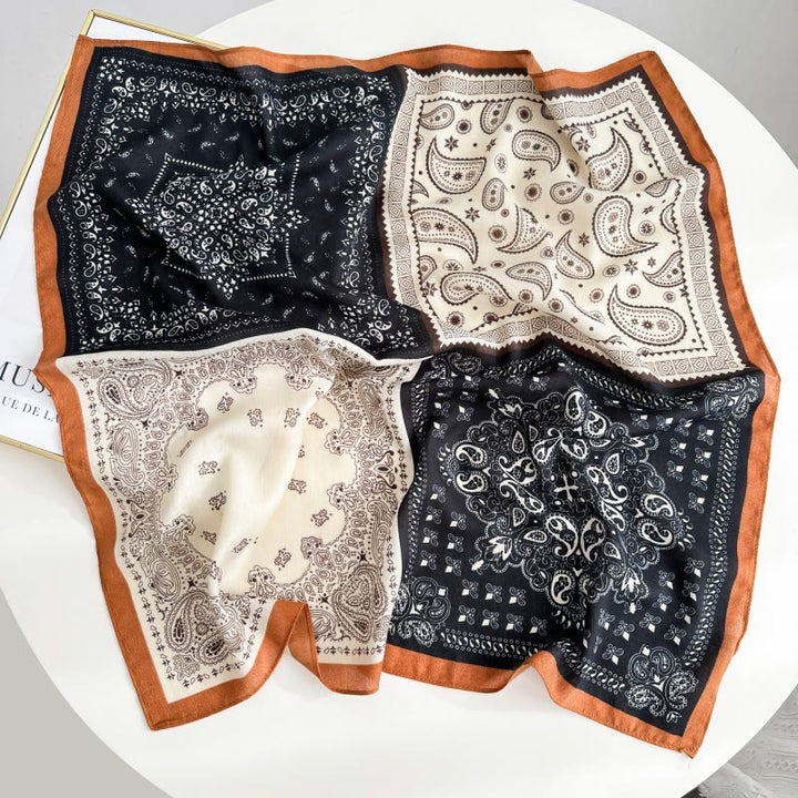 Fazzoletto da taschino con motivo anacardi a contrasto retrò e fibbia a fiore - Stile n. 2 - image 7