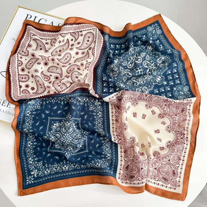 Fazzoletto da taschino con motivo anacardi a contrasto retrò e fibbia a fiore - Stile n. 1 - image 2