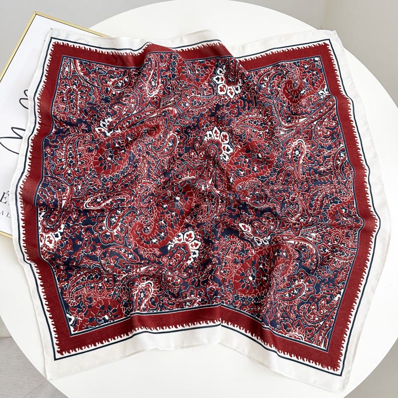 Fazzoletto da taschino con motivo anacardi a contrasto retrò e fibbia a fiore - Stile n. 11 - image 16