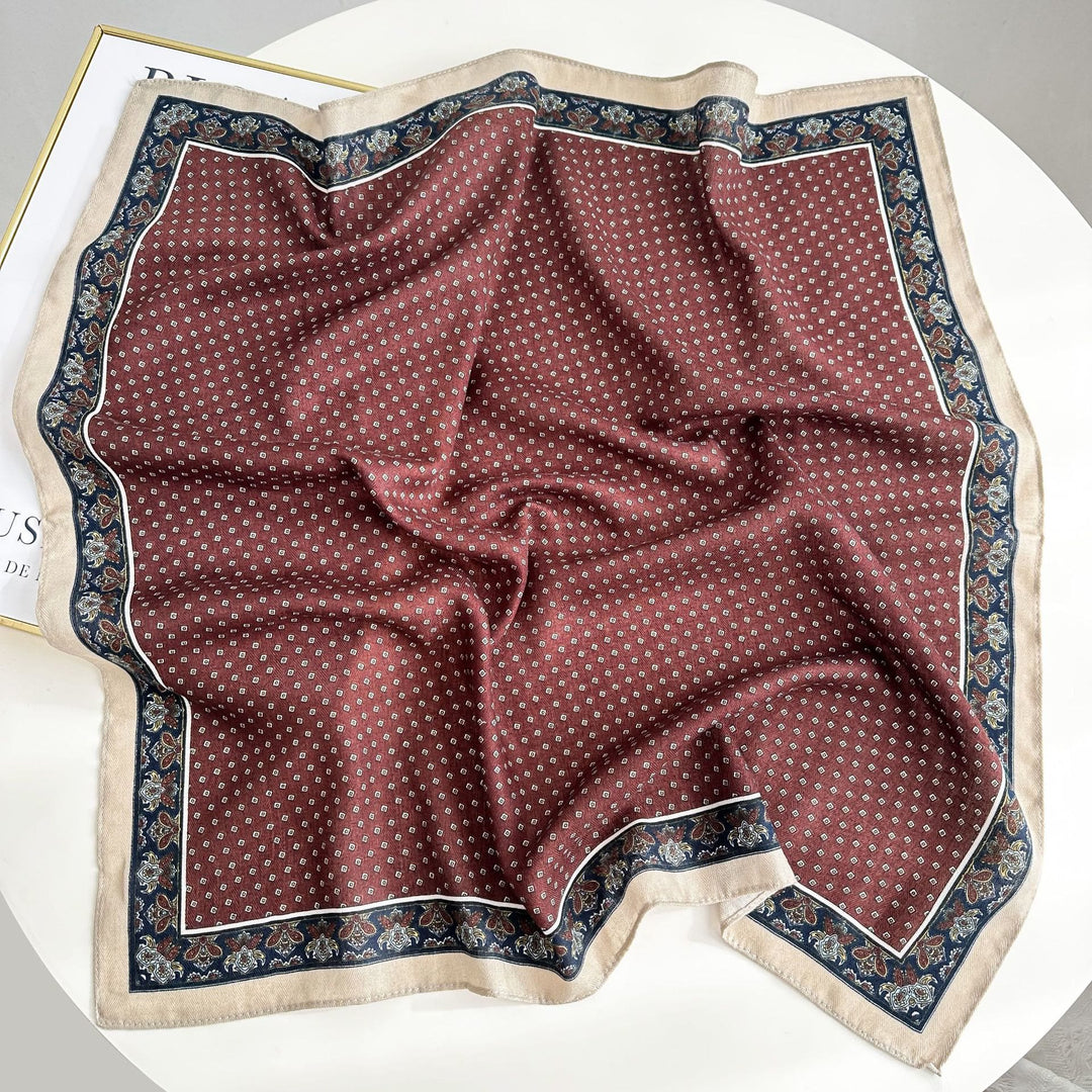Fazzoletto da taschino con motivo anacardi a contrasto retrò e fibbia a fiore - Stile n. 3 - image 8