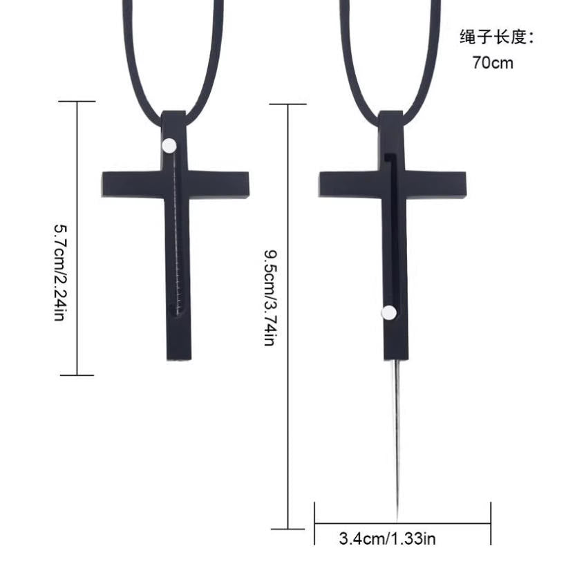 Collana con ciondolo a forma di croce con ago portatile - image 2