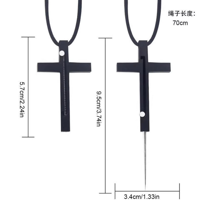 Collana con ciondolo a forma di croce con ago portatile - image 2