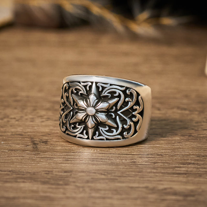 Fazzoletto da taschino vintage con stampa Paisley Cashew e fibbia a stella argentata - image 1