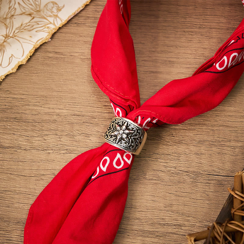 Fazzoletto da taschino vintage con stampa Paisley Cashew e fibbia a stella argentata - Stile n. 3 - image 3