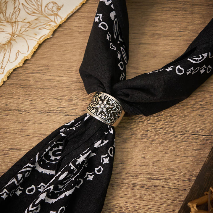 Fazzoletto da taschino vintage con stampa Paisley Cashew e fibbia a stella argentata - Stile n. 2 - image 2