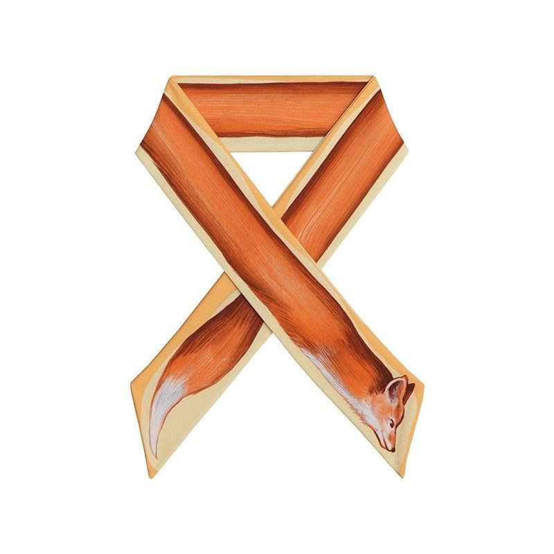 Cravatta stretta e attillata con stampa a olio di volpe - image 3