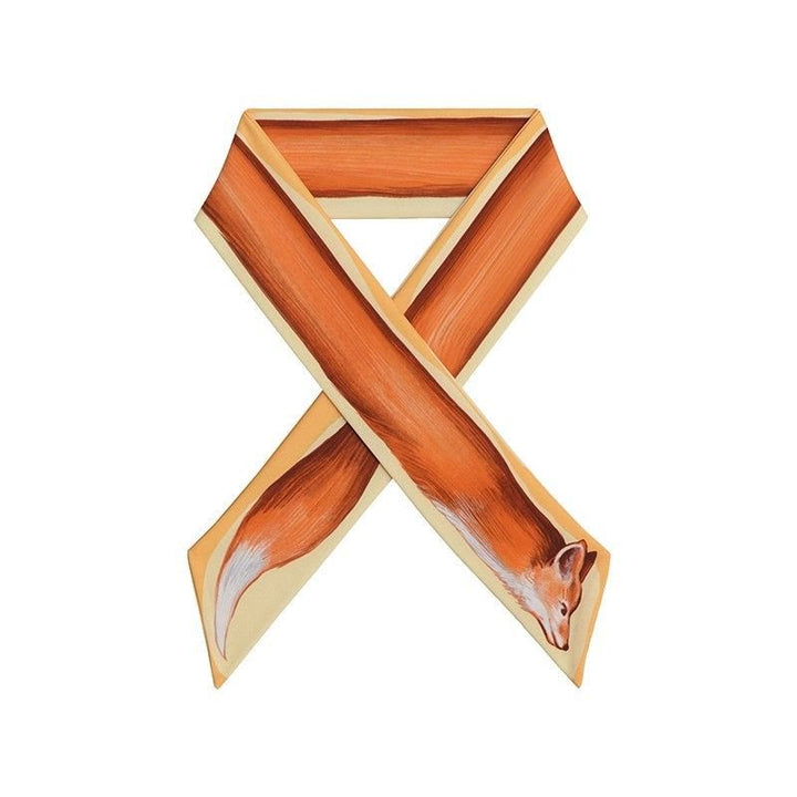 Cravatta stretta e attillata con stampa a olio di volpe - image 3