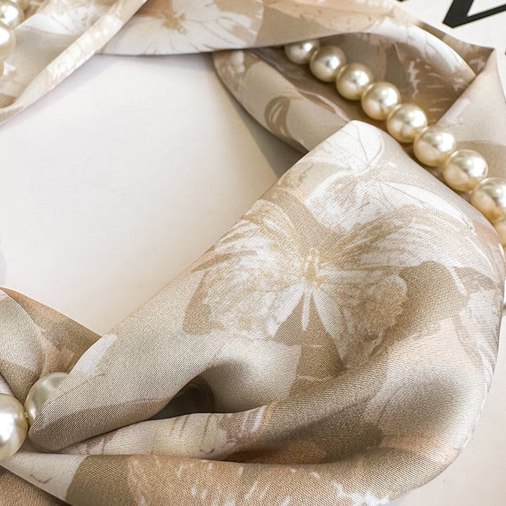 Collana con sciarpa e perle artificiali con chiusura magnetica da donna - image 4