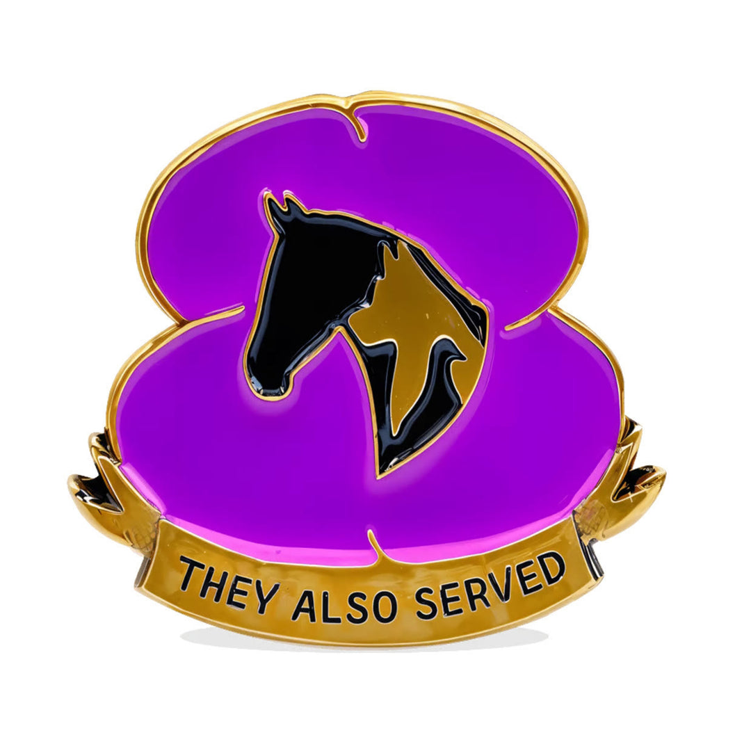 Spilla smaltata con papavero viola "Hanno anche servito" di War Horse - Viola - image 0