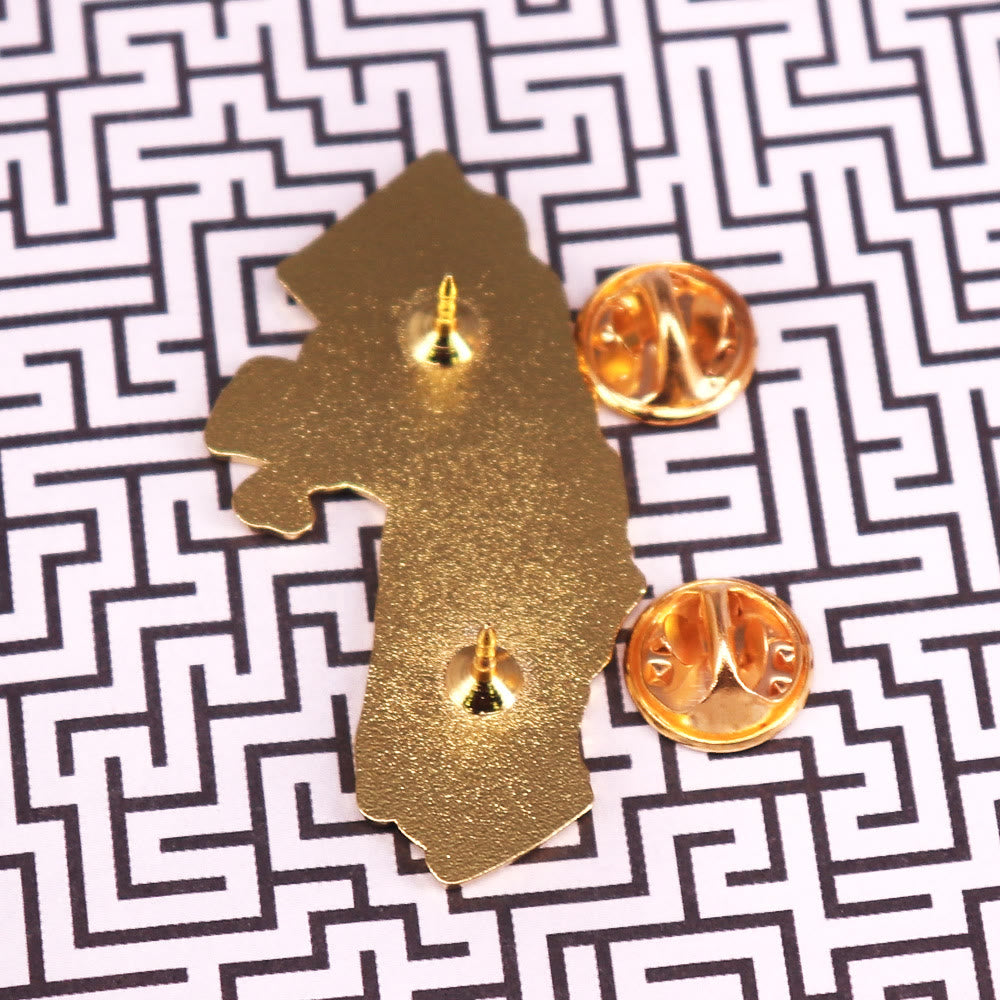 Spilla smaltata con papaveri della California in oro - image 3