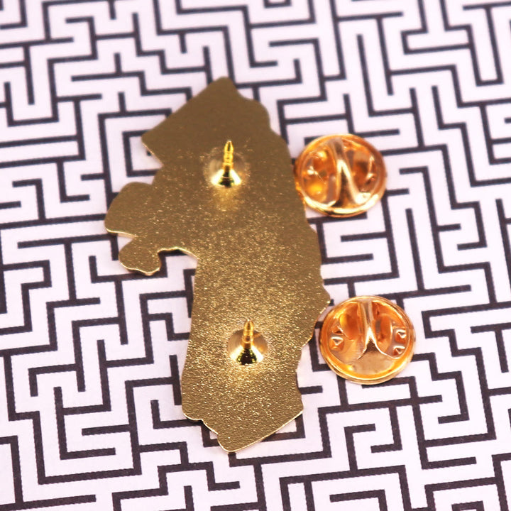 Spilla smaltata con papaveri della California in oro - image 3