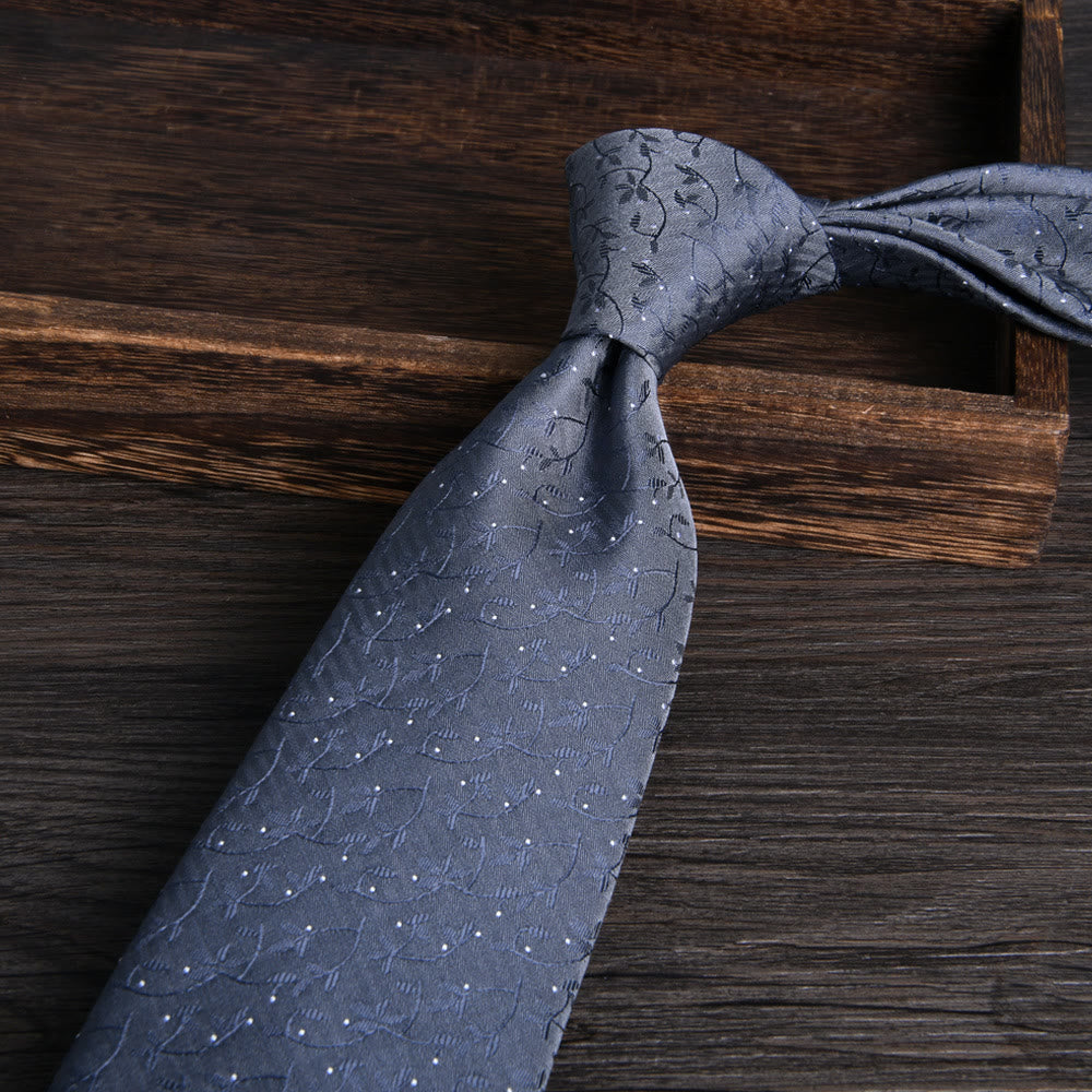 Cravatta formale da uomo con motivo floreale jacquard testurizzato - Stile n. 6 - image 6