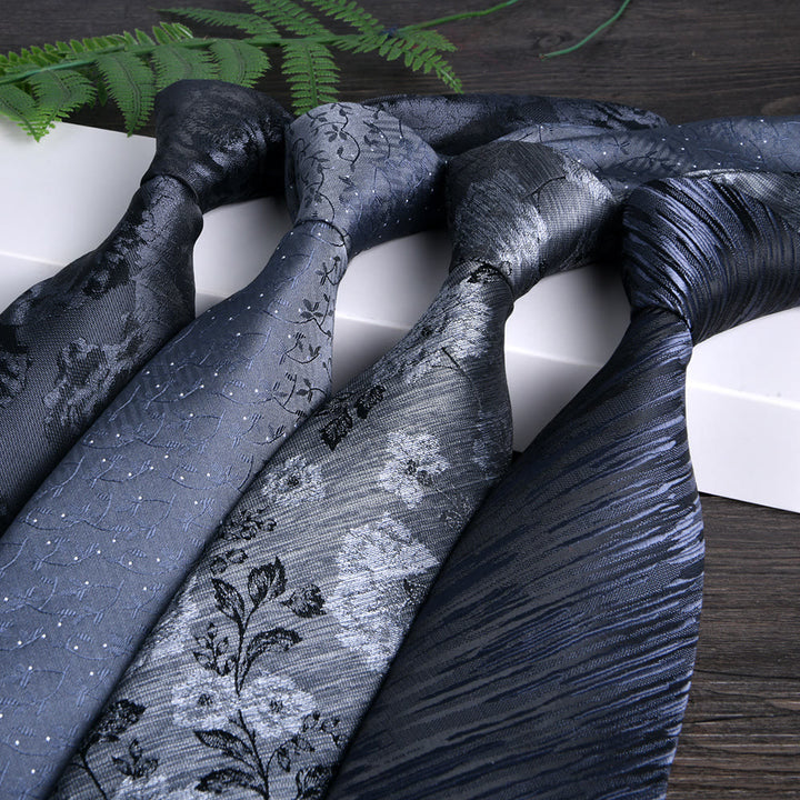 Cravatta formale da uomo con motivo floreale jacquard testurizzato - image 0