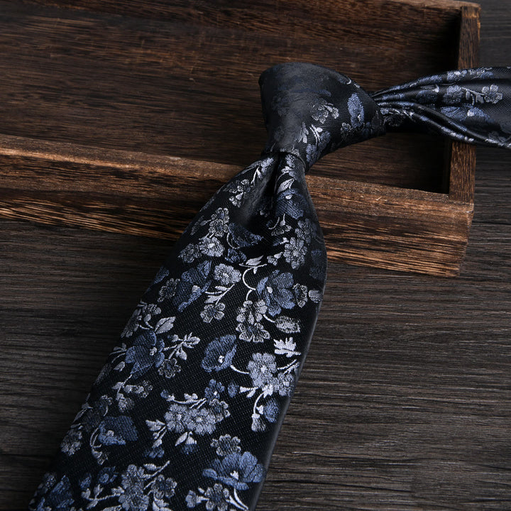 Cravatta formale da uomo con motivo floreale jacquard testurizzato - Stile n. 8 - image 8