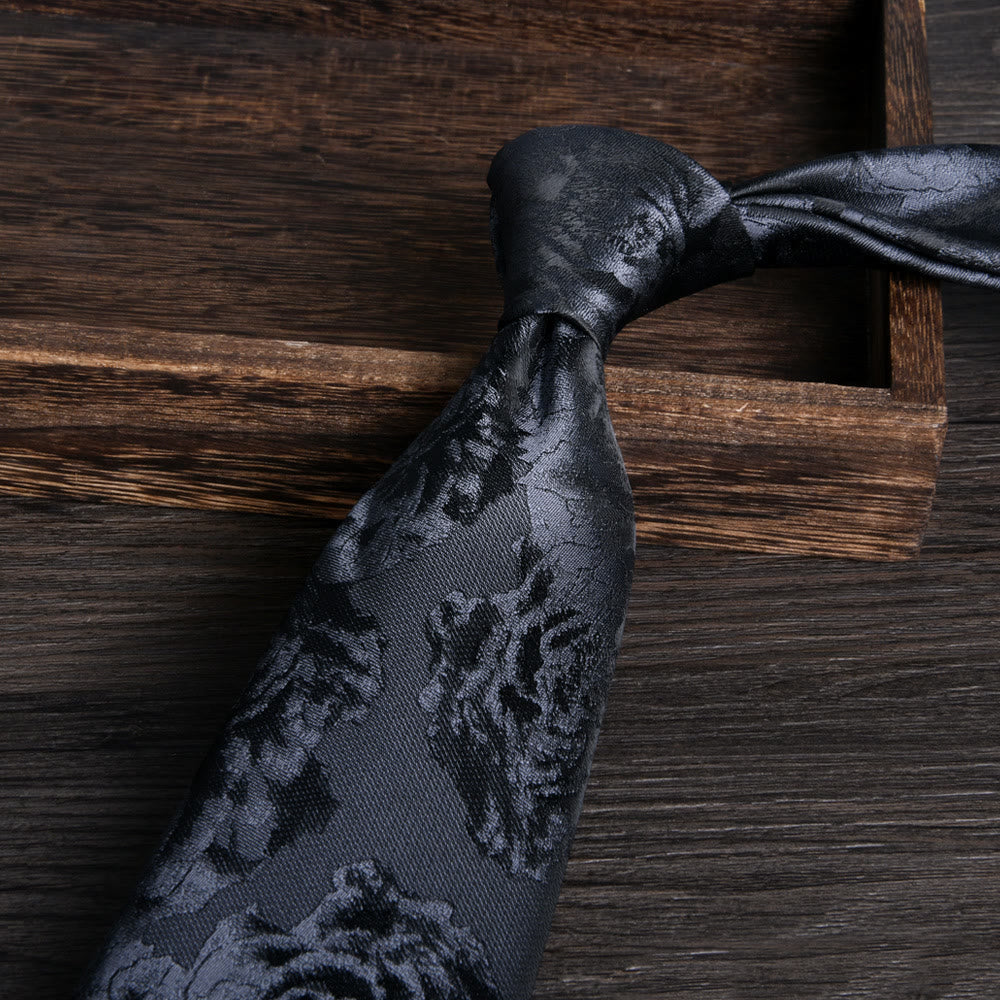 Cravatta formale da uomo con motivo floreale jacquard testurizzato - Stile n. 5 - image 5