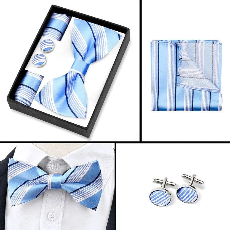 Set da 3 pezzi da uomo con papillon, gemelli e fazzoletto da taschino con motivo Paisley - image 2