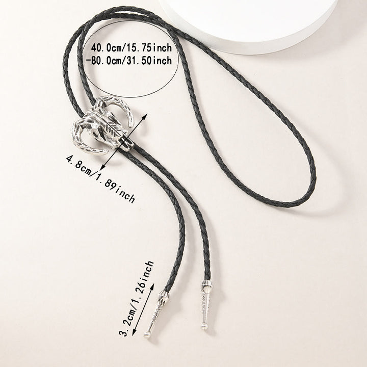 Cravatta in metallo con teschio di manzo del sud-ovest - image 2