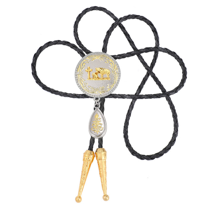 Cravatta a strati con medaglione con ritratto occidentale - Stile n. 7 - image 6