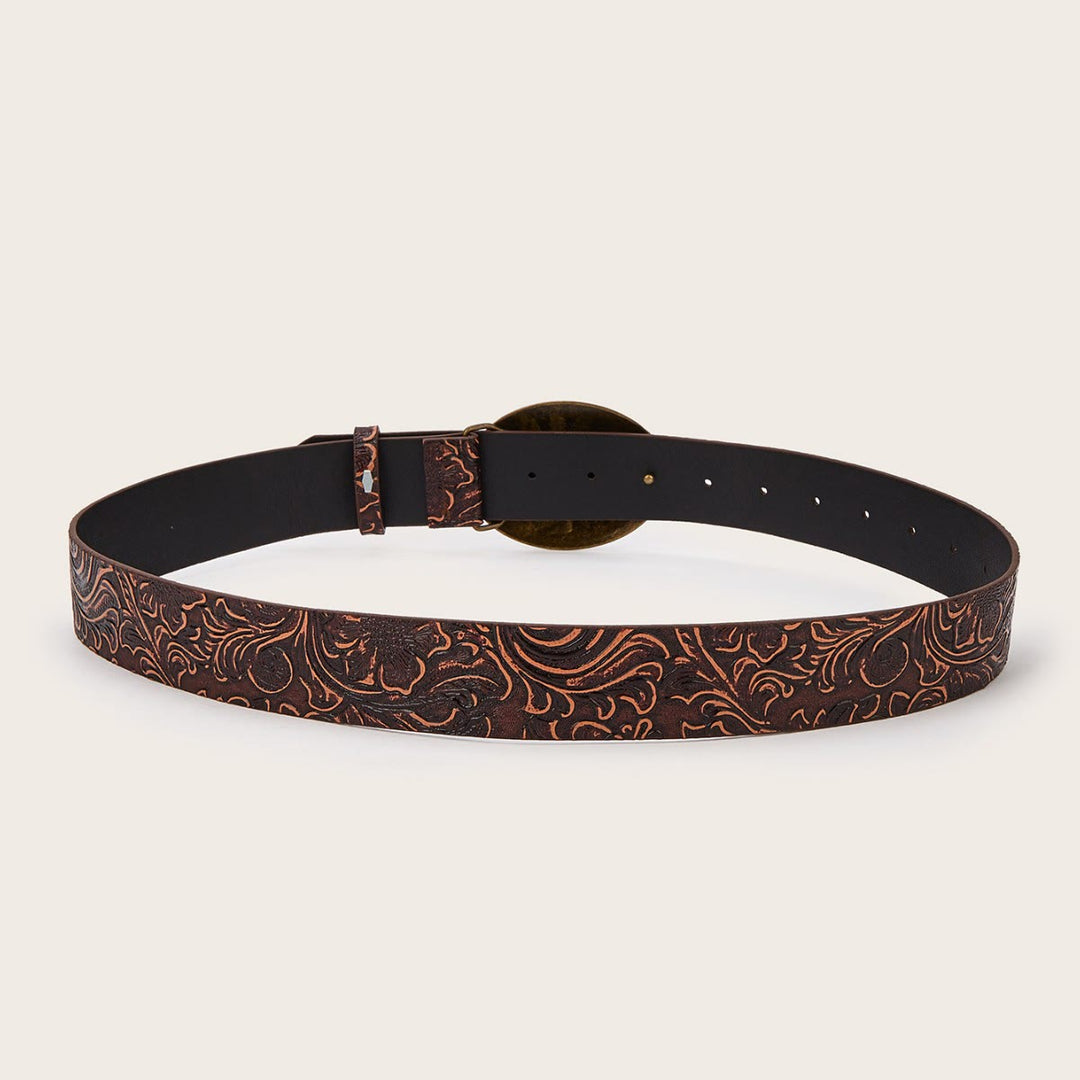 Cintura in pelle con motivo floreale inciso Western Charm - image 4