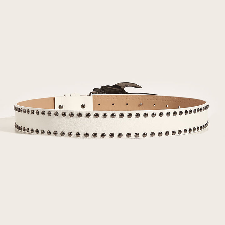 Cintura in pelle con borchie gotiche, teschio e artigli scheletrici - image 7