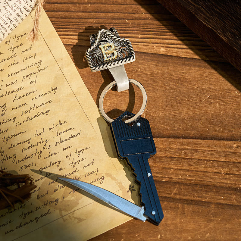 Portachiavi con lettera retrò western e coltello a forma di chiave - Z - image 0