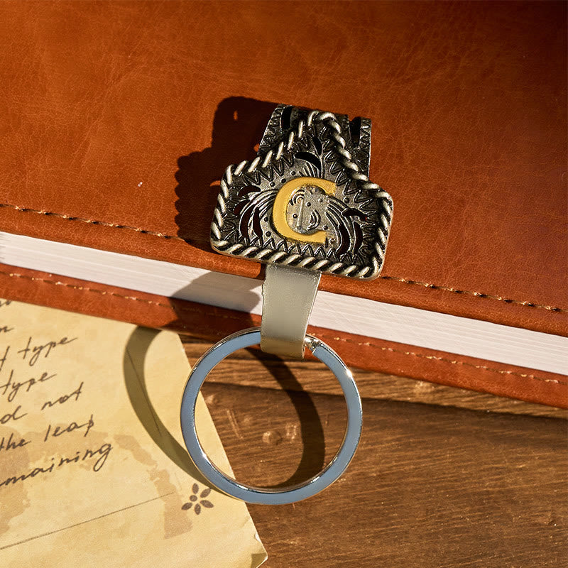 Portachiavi con lettera retrò western e coltello a forma di chiave - image 5