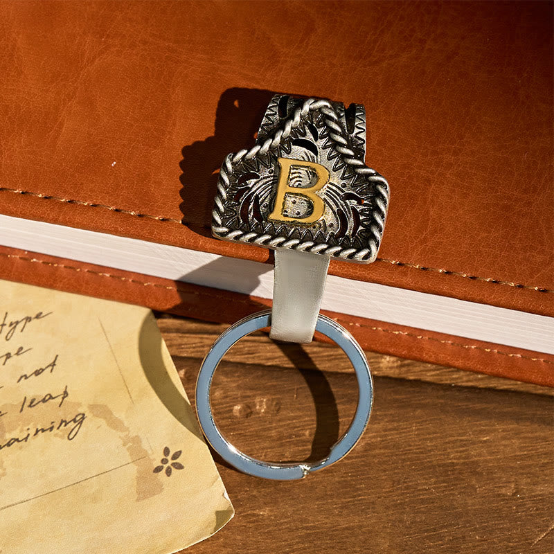 Portachiavi con lettera retrò western e coltello a forma di chiave - image 3