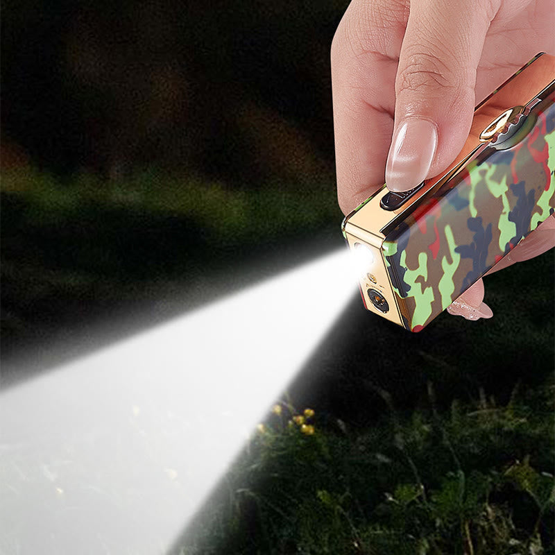 Accendino pieghevole 2 in 1 con lume a forma di cavallo dorato - image 1