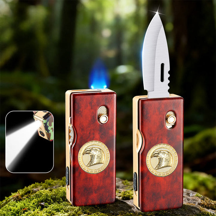 Accendino pieghevole con illuminazione a forma di cavallo dorato 2 in 1 - Aquila - image 3