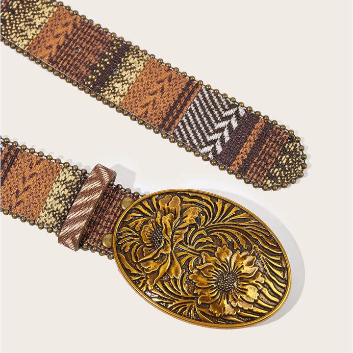 Cintura intrecciata con fibbia ovale a forma di rosa romantica occidentale - image 5