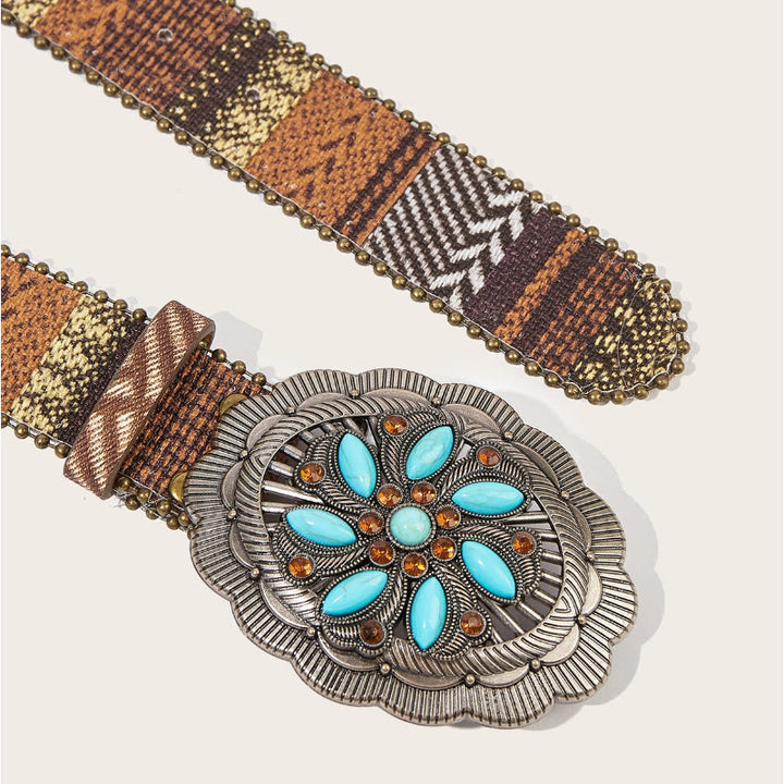 Cintura intrecciata con fibbia ovale a forma di rosa romantica occidentale - image 7