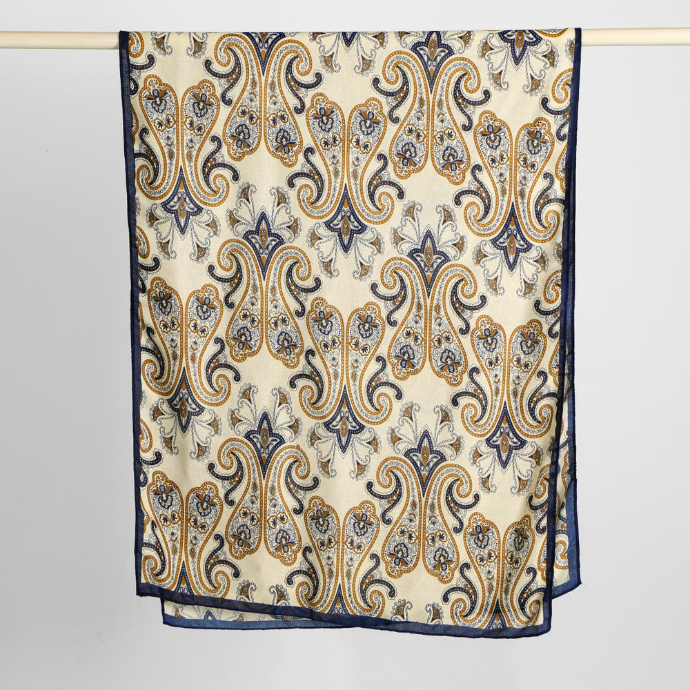 Sciarpa sottile con stampa retrò di anacardi da donna - image 1