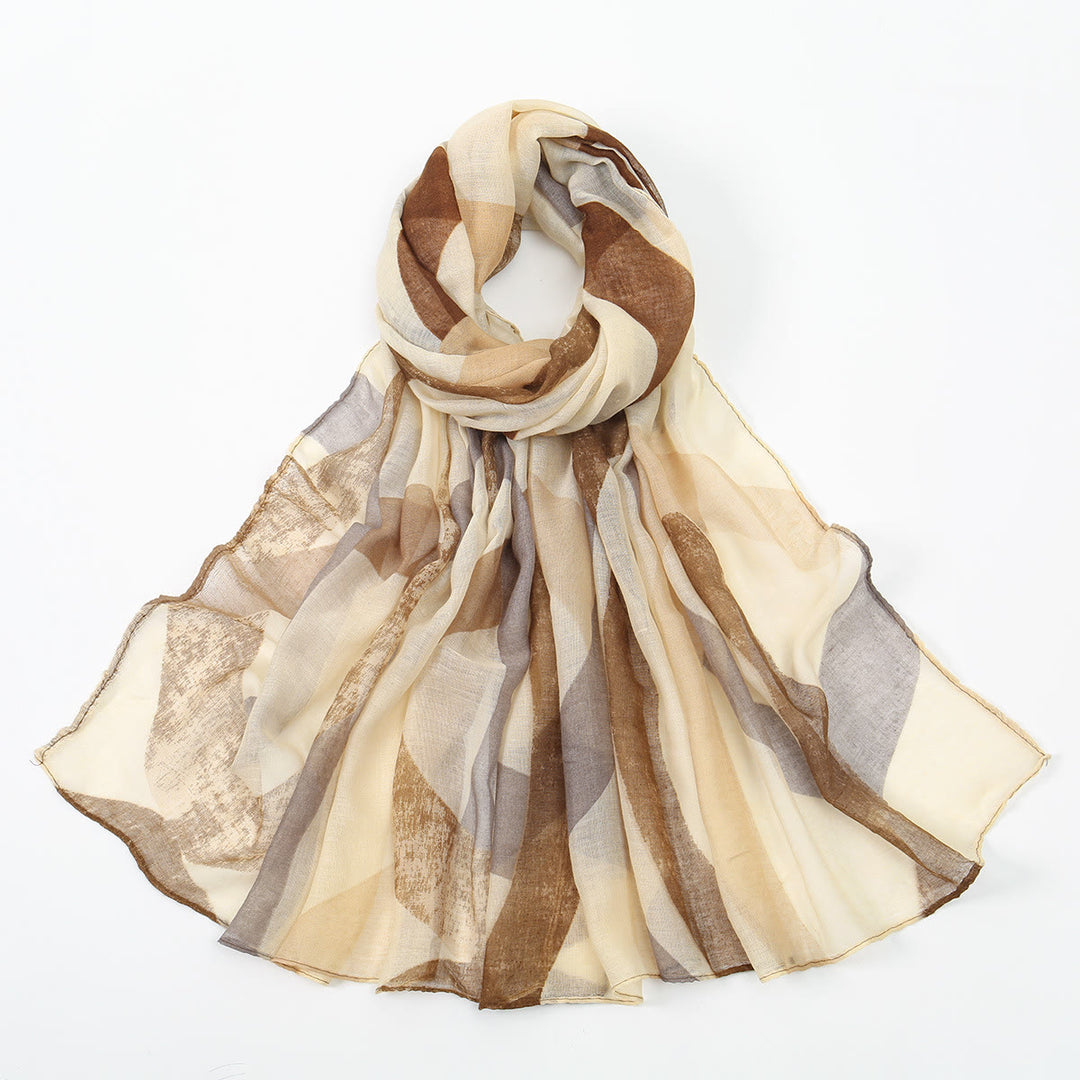 Sciarpa sottile estiva multicolore da donna con protezione solare - Beige - image 0