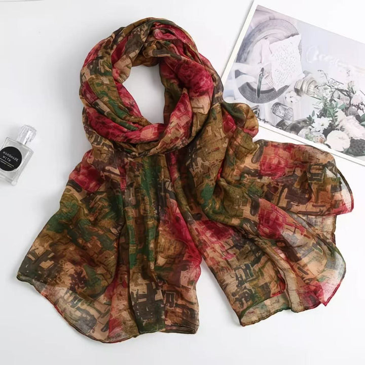 Sciarpa estiva con protezione solare per donna, effetto tintura a olio - Stile n. 3 - image 2