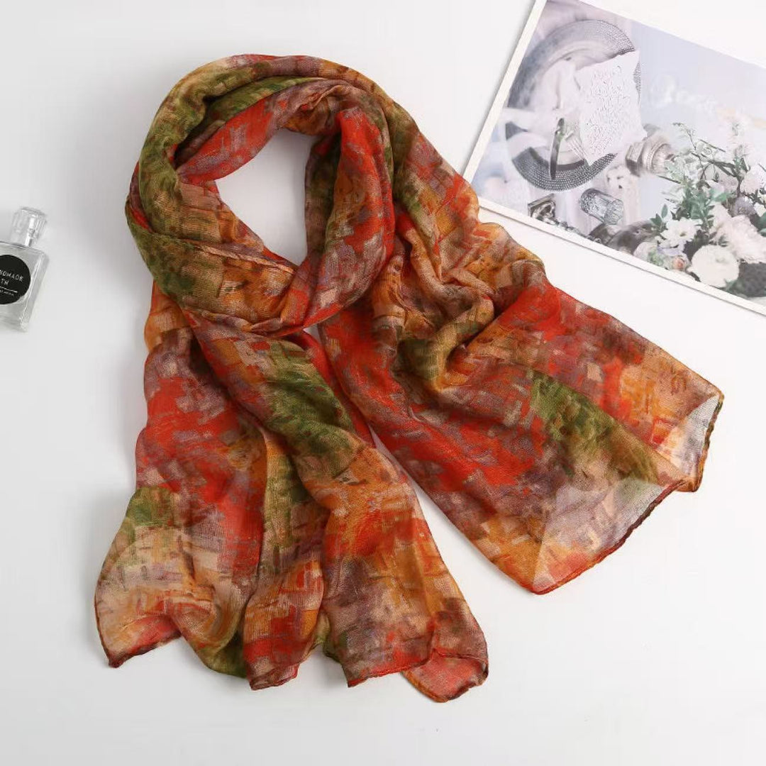 Sciarpa estiva con protezione solare per donna, effetto tintura a olio - Stile n. 2 - image 1