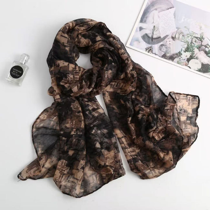 Sciarpa estiva con protezione solare per donna, effetto tintura a olio - Stile n. 4 - image 3
