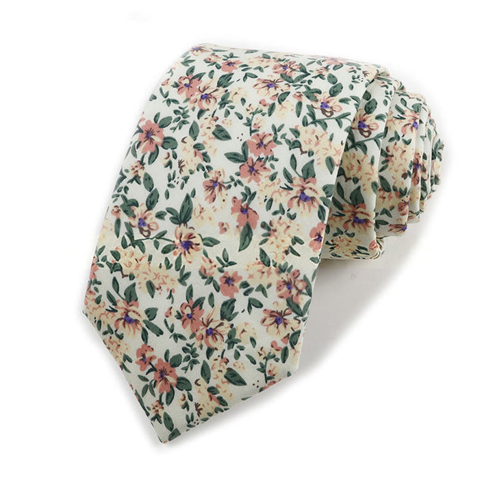 Cravatta da uomo in cotone con stampa floreale elegante vintage - Stile n. 16 - image 16