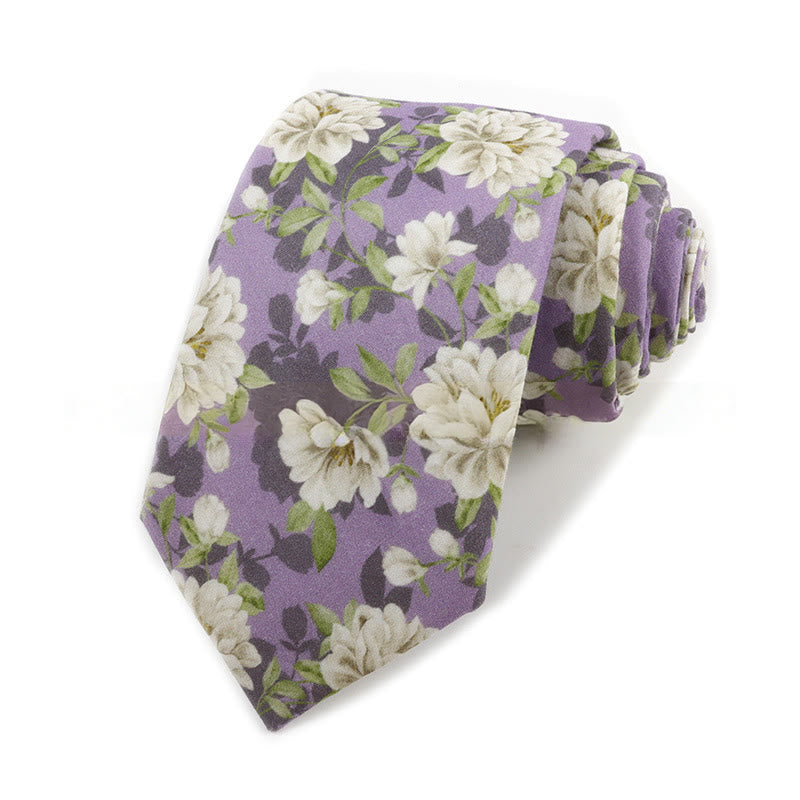 Cravatta da uomo in cotone con stampa floreale elegante vintage - Stile n. 6 - image 6