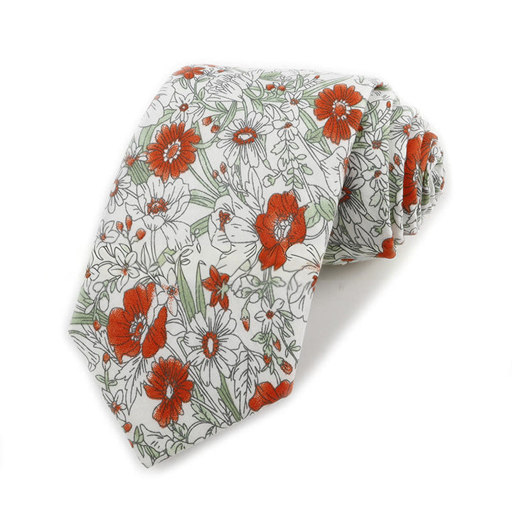 Cravatta da uomo in cotone con stampa floreale elegante vintage - Stile n. 11 - image 11
