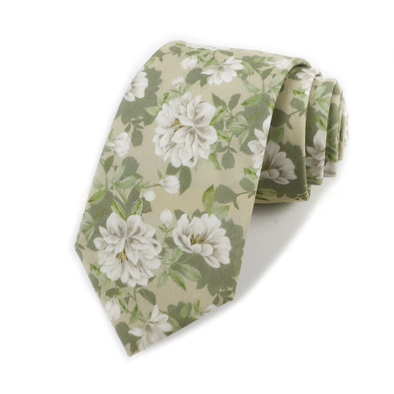 Cravatta da uomo in cotone con stampa floreale elegante vintage - Stile n. 12 - image 12