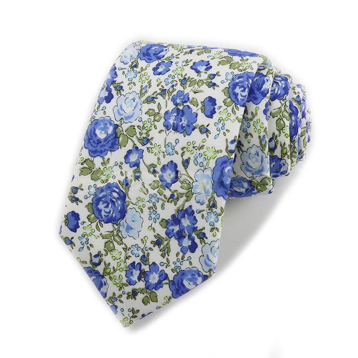 Cravatta da uomo in cotone con stampa floreale elegante vintage - Stile n. 15 - image 15