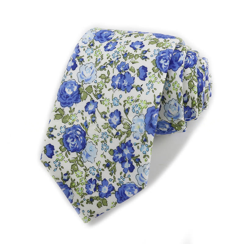 Cravatta da uomo in cotone con stampa floreale elegante vintage - Stile n. 15 - image 15
