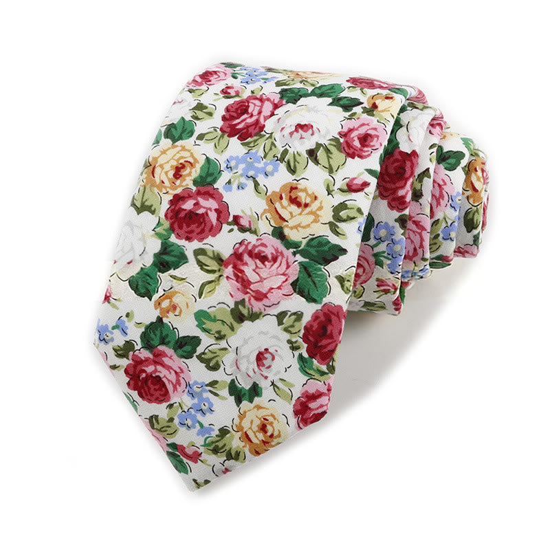 Cravatta da uomo in cotone con stampa floreale elegante vintage - Stile n. 9 - image 9