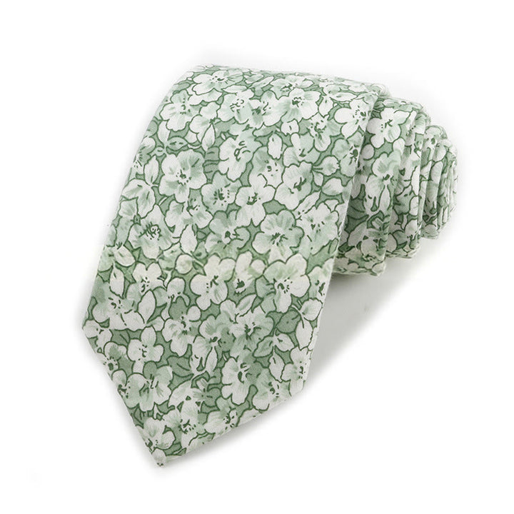 Cravatta da uomo in cotone con stampa floreale elegante vintage - Stile n. 13 - image 13