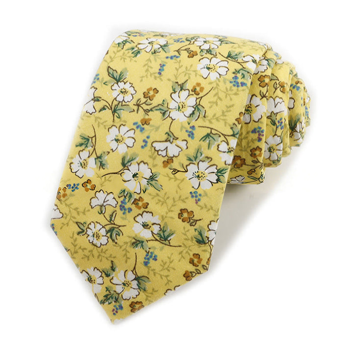 Cravatta da uomo in cotone con stampa floreale elegante vintage - Stile n. 17 - image 17