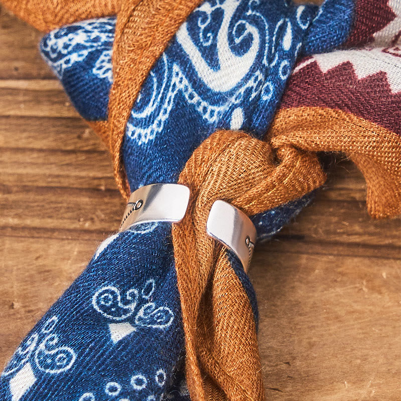 Fazzoletto da taschino con motivo anacardi a contrasto retrò e fibbia a fiore - image 4