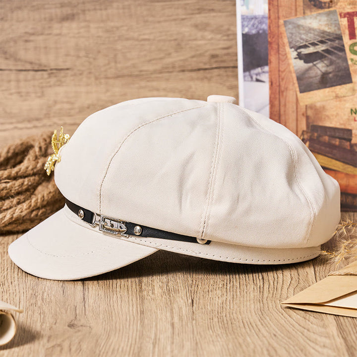 Cappello basco da donna con fibbia in metallo retrò dorato Pegaso - image 4