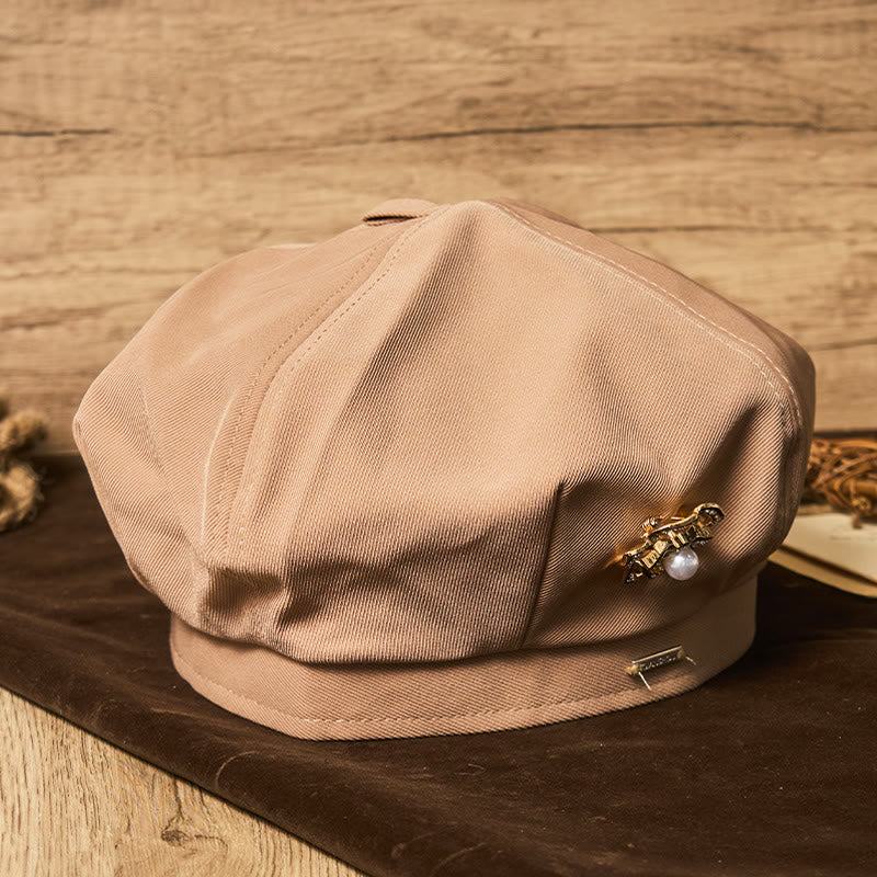 Cappello estivo da donna con perle e rose nere retrò - image 4