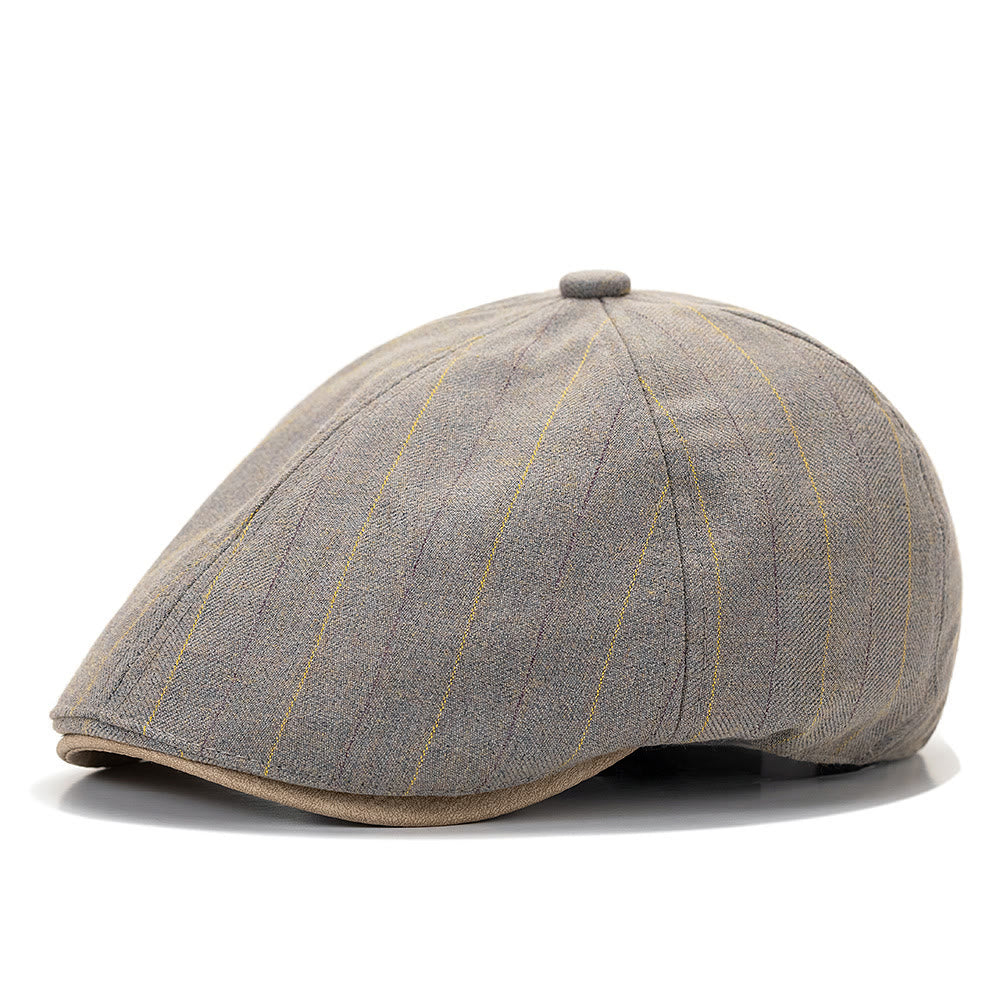 Cappello basco estivo retrò con tesa a contrasto e trama a righe - Grigio chiaro - Regolabile (22 1/2"-24") - image 4